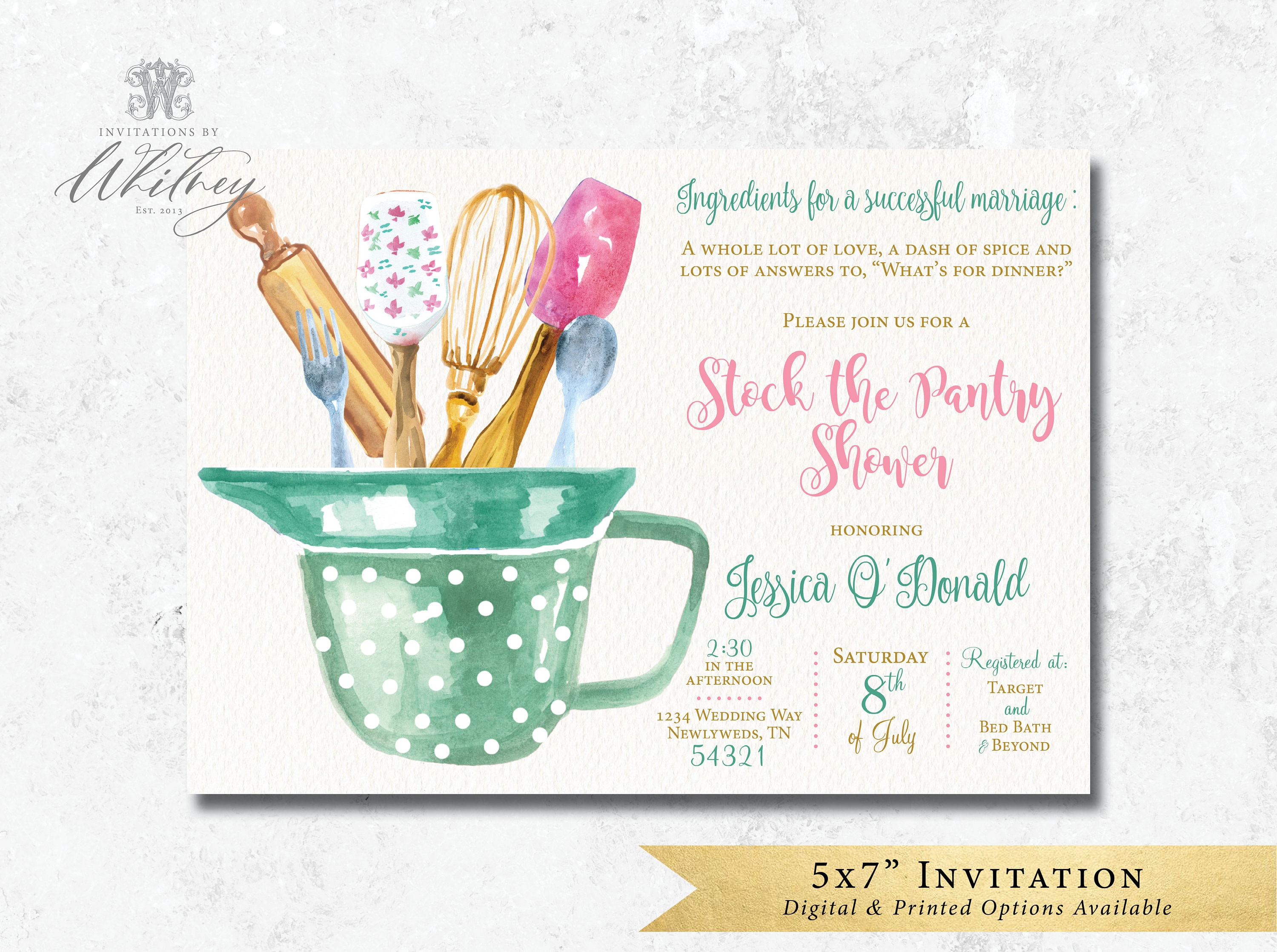 Stock the Pantry Shower Invitation, Stock the Kitchen Invitation ...