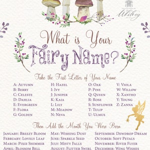 What is Your Fairy Name Fairy Activity Sheet, Fairy Name Printable ...