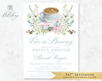 Love is Brewing Wedding Shower Invitation, Coffee Wedding Shower Invitation, Coffee Bridal Shower Invitation, Love is Brewing Invitation