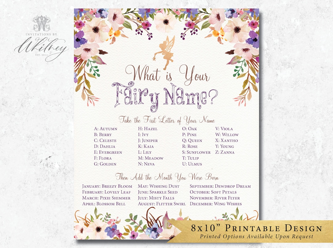 What is Your Fairy Name Fairy Activity Sheet, Fairy Name Printable ...