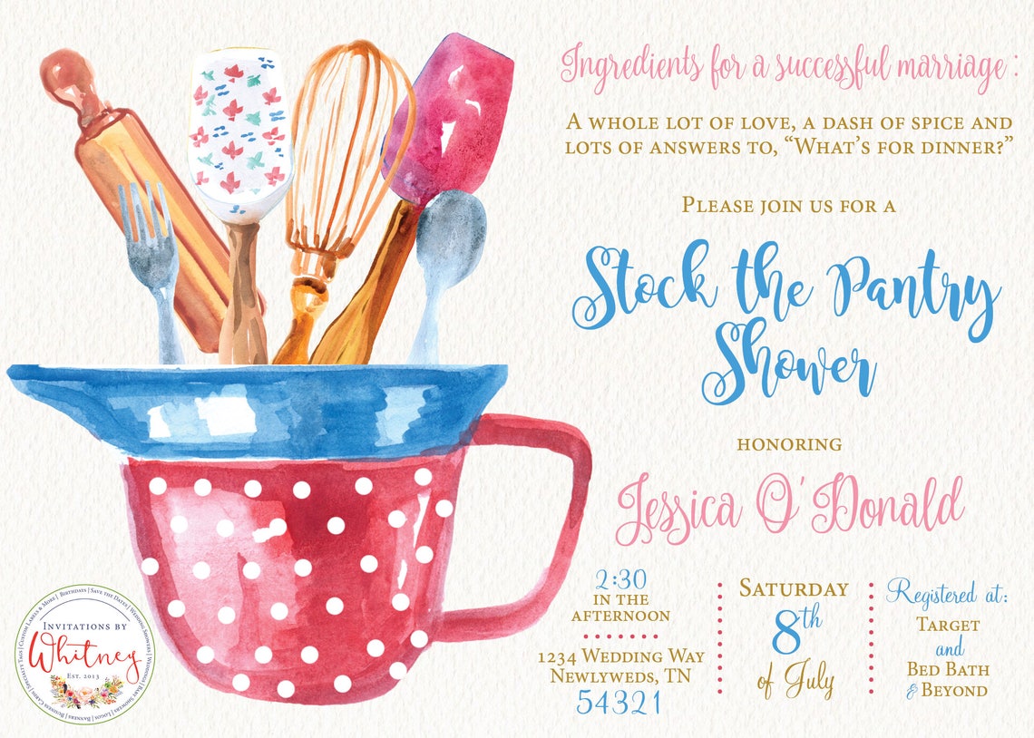 Stock the Pantry Shower Invitation Stock the Kitchen Etsy