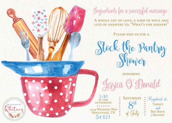 Stock The Pantry Shower Invitation Stock The Kitchen Etsy