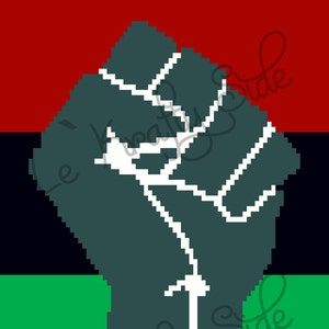 Instant Download - Black Power Fist Pillow Crochet Graph Chart