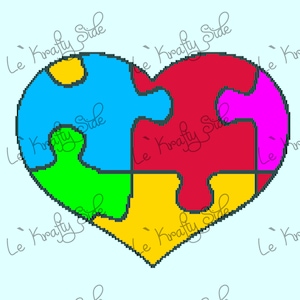 Instant Download - Autism Heart Puzzle  Blanket Crochet Graph Chart
