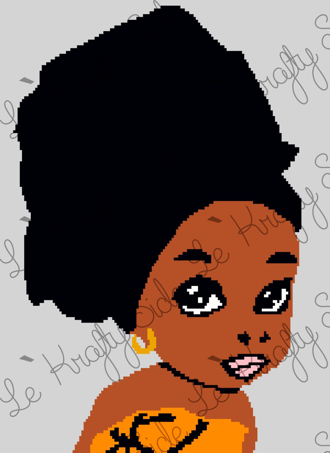 Instant Download African American Baby Girl Natural Blanket Crochet