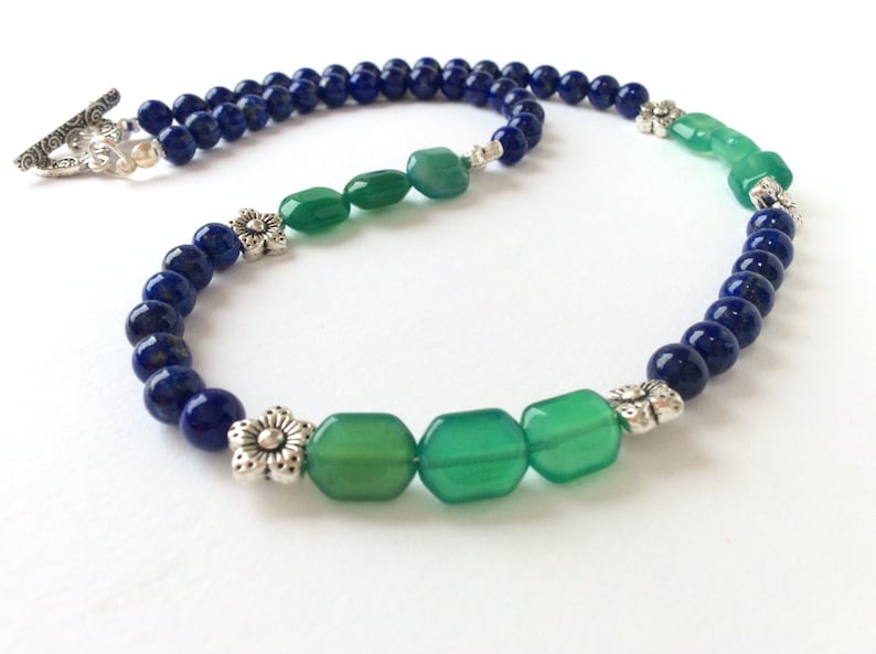 15/%OFF Lapis Lazuli and Green Agate Necklace SPECIAL OFFER