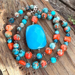 Türkis Jade,Sediment Jaspis,Terra Jaspis,Apatit Anhänger Halskette