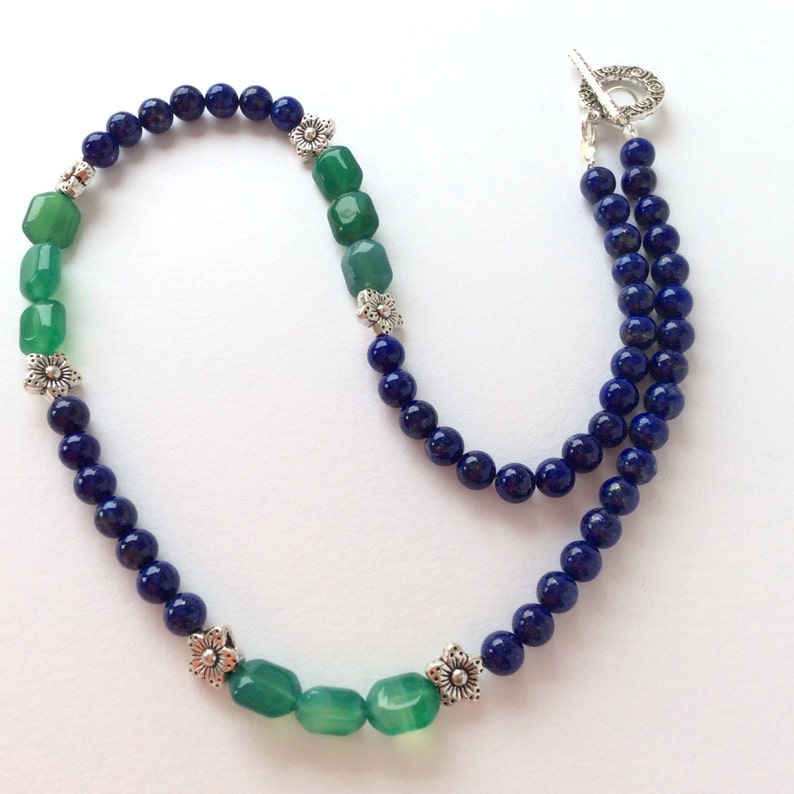 15/%OFF Lapis Lazuli and Green Agate Necklace SPECIAL OFFER