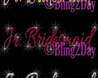 Aunt of the Bride Glitter Iron on Vinyl//Rhinestone Transfer Bridesmaid DIY