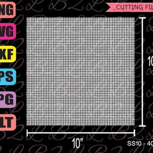 May include: A white 10-inch by 10-inch square with a grid pattern of small white circles. The image includes the text "CUTTING FILE" and "SS10-4096".