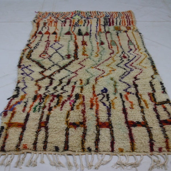 Azilal rug from Atlas Mountains made by AMINA’s mother OF Jabir
