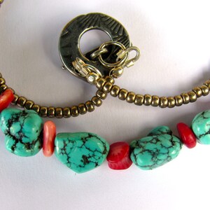 Turquoise Necklace with Corals