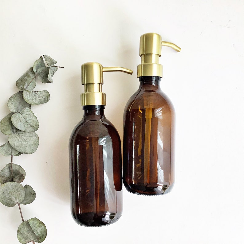 Reusable 300ml Refillable Amber Glass Bottles Bathroom Eco Etsy UK