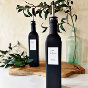 OIL OR VINEGAR Bottle, Black glass bottle, 500ml, cruet, oil bottle, vinegar bottle, olive oil image 6