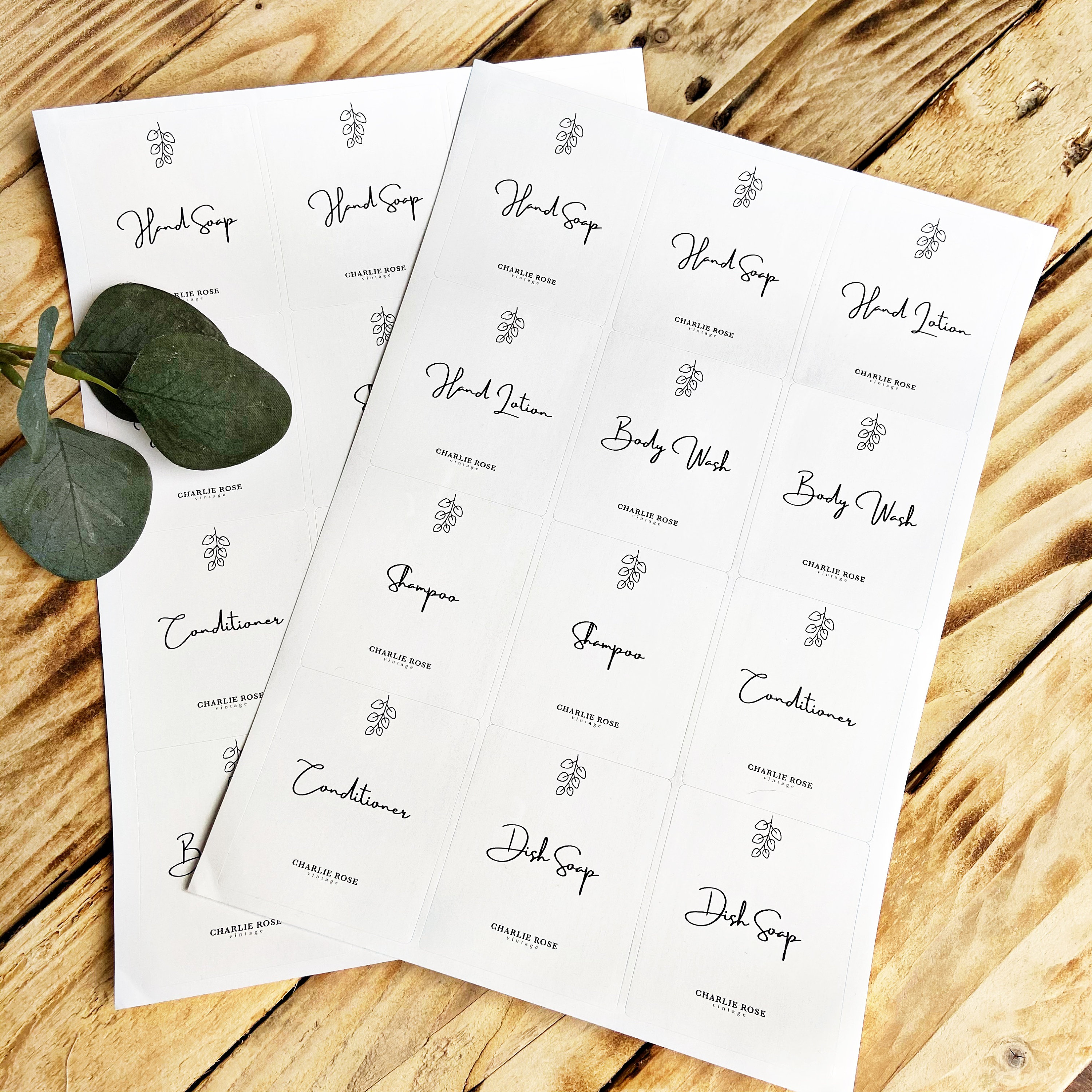 customised set of 12 bottle labels full sheet jar labels etsy
