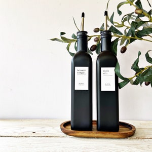 OIL OR VINEGAR Bottle, Black glass bottle, 500ml, cruet, oil bottle, vinegar bottle, olive oil