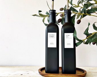 OIL OR VINEGAR Bottle, Black glass bottle, 500ml, cruet, oil bottle, vinegar bottle, olive oil