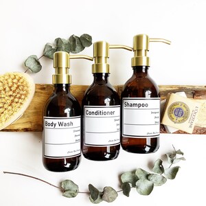 Reusable Refillable Amber Glass Bottles Bathroom Eco Etsy
