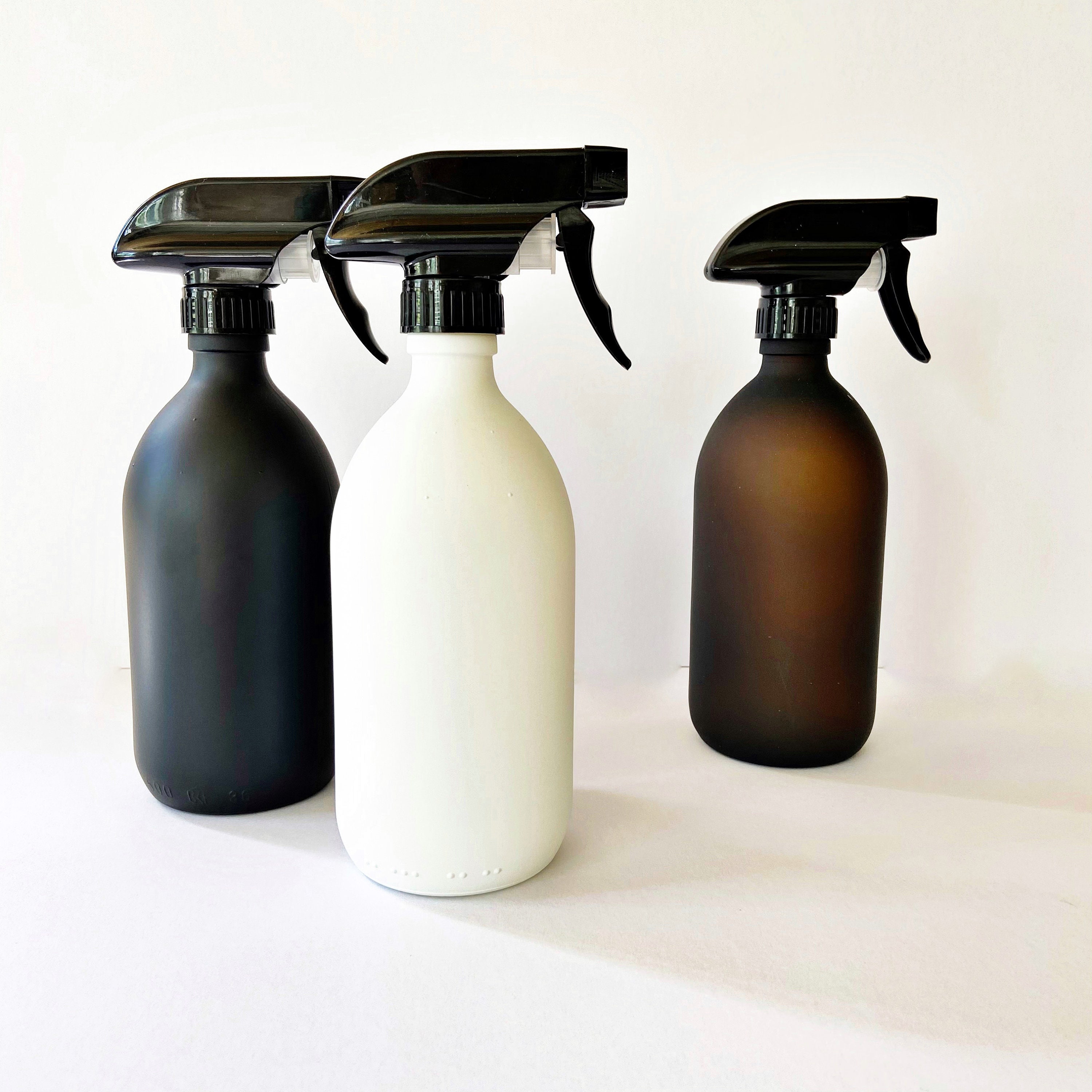 Glass spray bottle 500ml refillable frosted black white Etsy