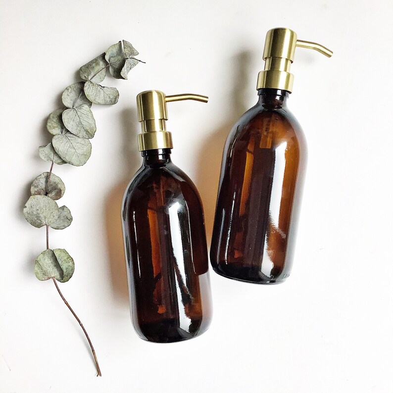 Reusable 500ml refillable amber glass bottles bathroom Etsy