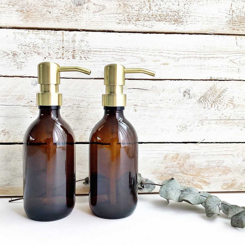 Reusable 300ml Refillable Amber Glass Bottles Bathroom Eco Etsy UK