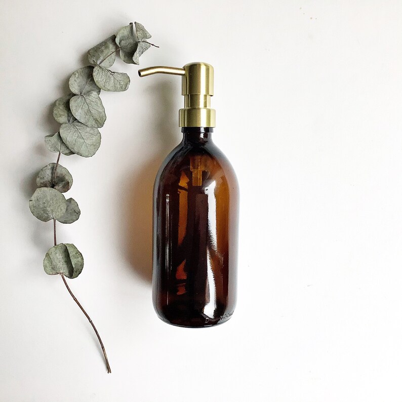 BUNDLE 3 Refillable Amber Glass Bottles Bathroom Amber Etsy UK