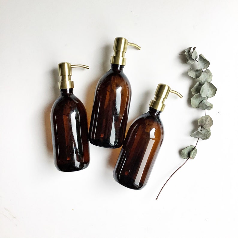 SECONDS refillable amber glass bottles bathroom amber Etsy