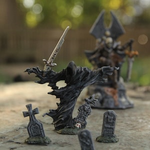 Wraith Spectre Banshee Mini with Gravestones for DnD or Pathfinder