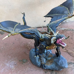 Adult Black Dragon Mini for D&D, TTRPGs