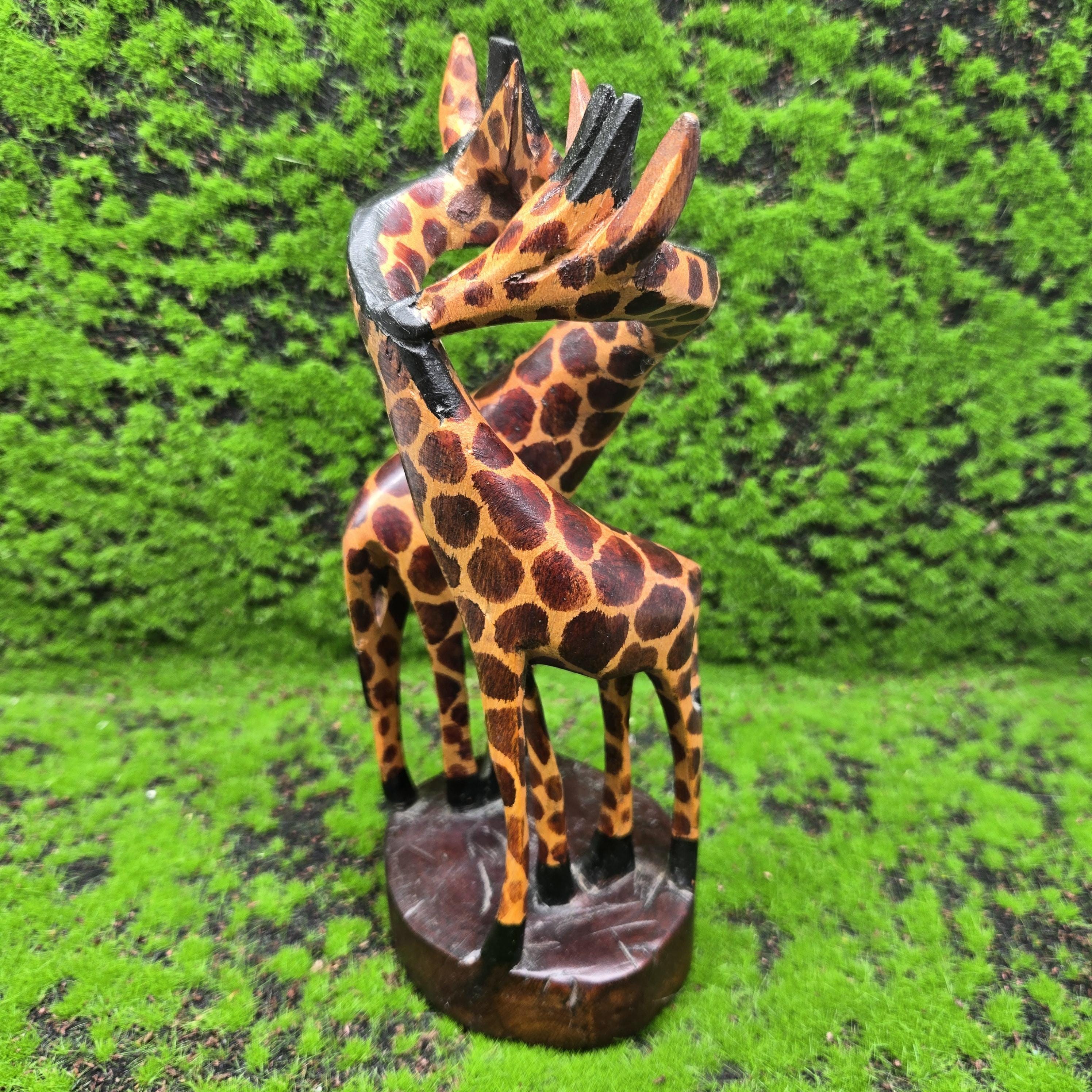 木製キリン 22 cm 手彫り ケニア 大型置物 装飾 彫像 B3 - Etsy 日本