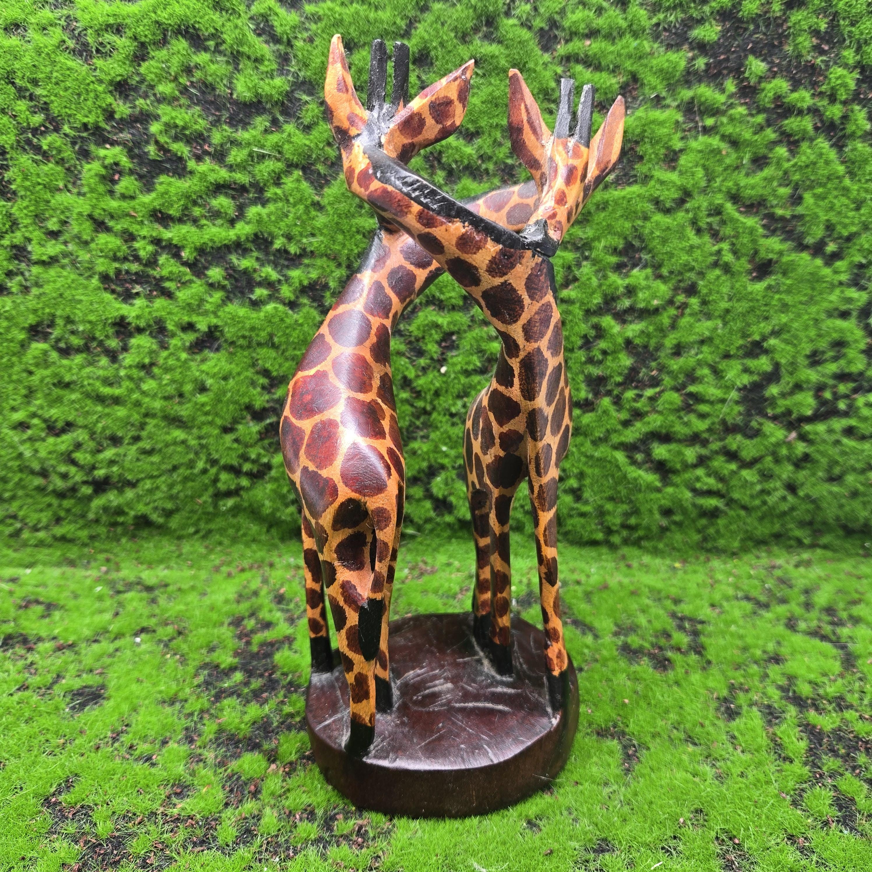 木製キリン 22 cm 手彫り ケニア 大型置物 装飾 彫像 B3 - Etsy 日本