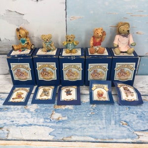 Peter Fagan Teddy Bears For Sale Collectable Brown Boxed 5 to choose from Miniature Teddy Bear Figurines Cute Vintage  Collectable