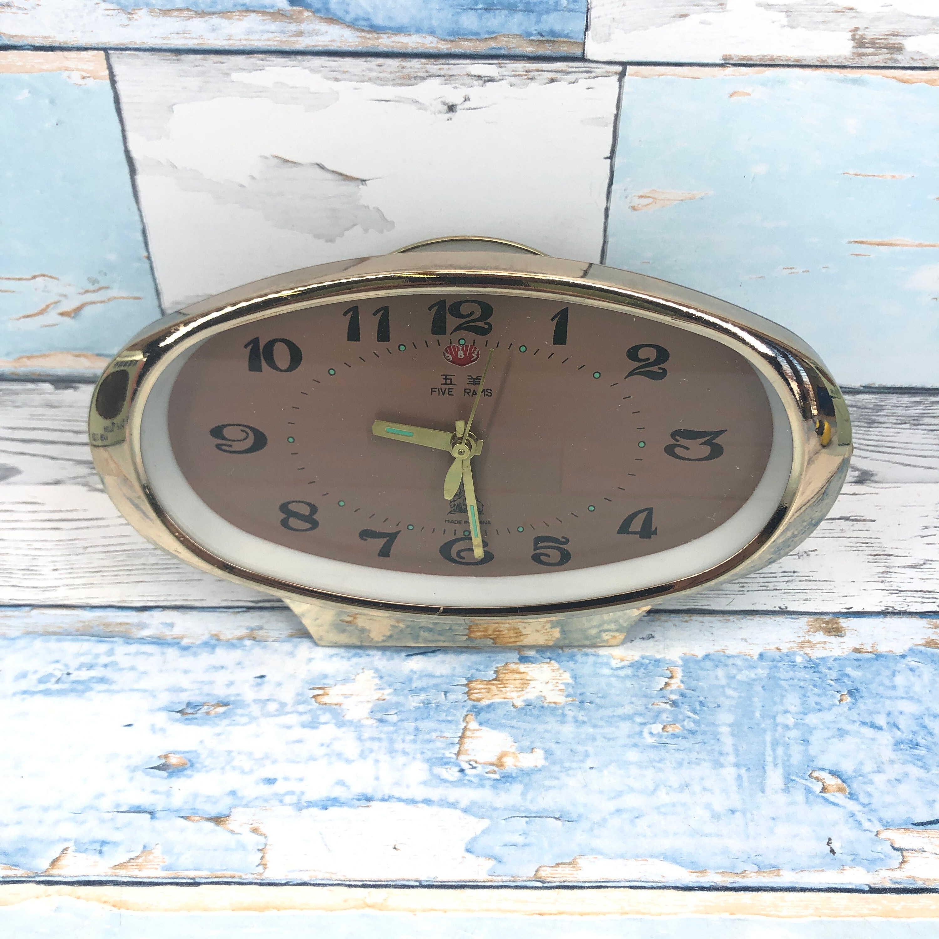 Five Rams Clock Retro Oval Clock Vintage Alarm Clock Desk Etsy
