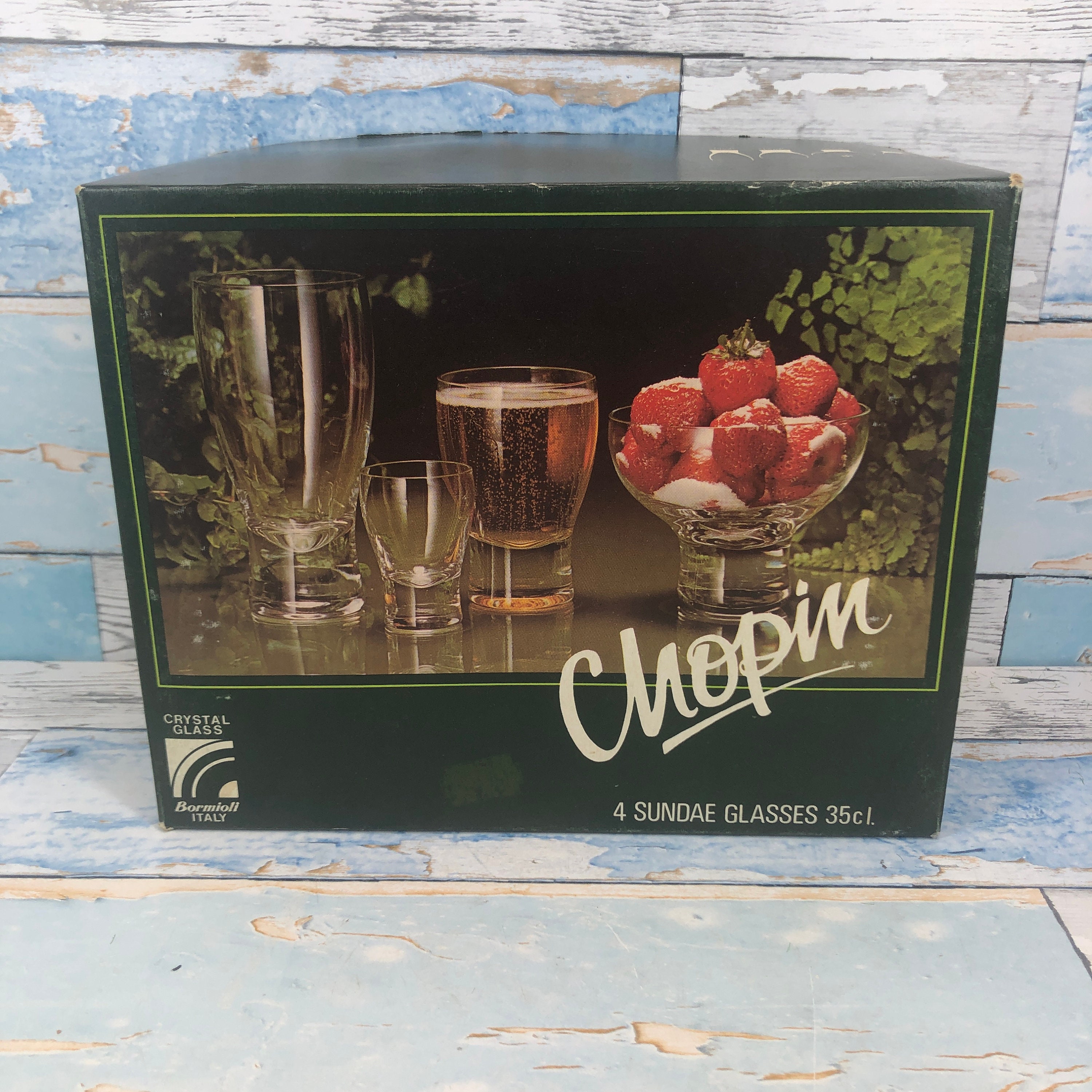 4 Sundae Luigi Bormioli Italy Chopin Dessert Glasses Unused In Box 11oz Crystal