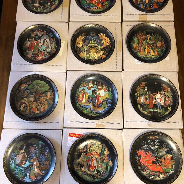 Assiettes en porcelaine de Bradford Exchange, légendes russes, 19 cm, 1990, boîte de 12 au total, à choisir dans la liste