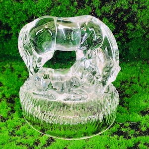 RCR Royal Crystal Rock  Horses Calf  Ornament Figurine / Vintage Decor 1960s,Italian Glass,,Mothers day ideal present calf frosted