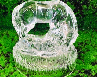RCR Royal Crystal Rock  Horses Calf  Ornament Figurine / Vintage Decor 1960s,Italian Glass,,Mothers day ideal present calf frosted