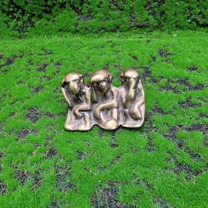three wise Monkeys Brass Vintage  Mid Century Speak no evil See No Evil Hear No evil