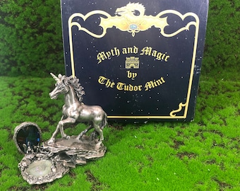 Les mythes et la magie de la menthe Tudor La licorne elfe 3892 Coffret cristal en étain Coffret cristal en étain rare Cadeau pour lui Cadeau pour elle Très rare