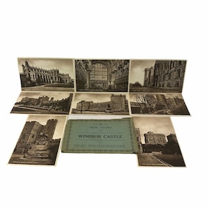 Neue Ansichten von Windsor Castle Postkarten 4" x 6" In echter photogravüre 1950s? x8