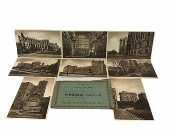 New Views of Windsor Castle  postcards 4" x 6"  In Real photogravure   1950s? x8