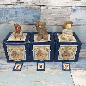 Peter Fagan Teddy Bears For Sale Collectable Brown Boxed 3 to choose from Miniature Teddy Bear Figurines Cute Vintage  Collectable