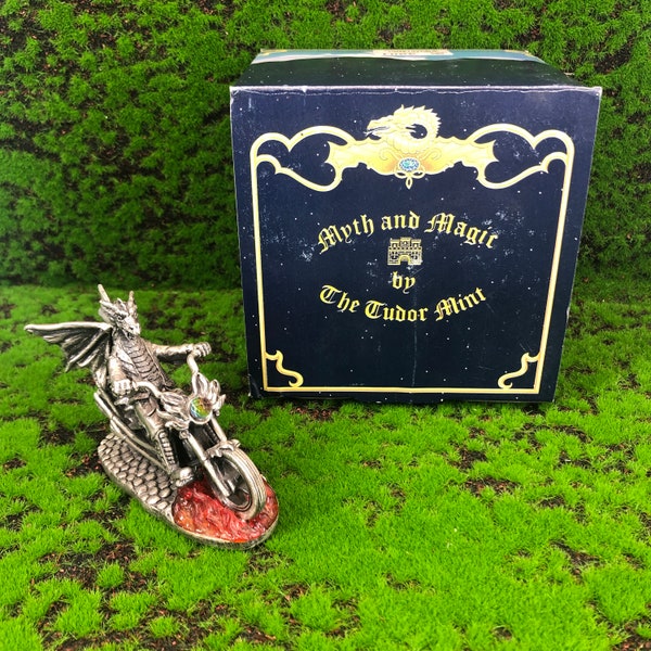 tudor mint myth and magic collection The hell Raiser 3901 Dragon Motor Biker  Unicorn Crystal Glass Pewter