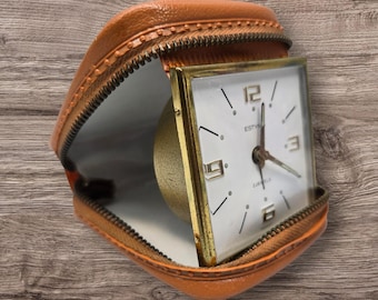 ヴィンテージ PETER 旅行用目覚まし時計、ドイツ製機械式巻き上げ式