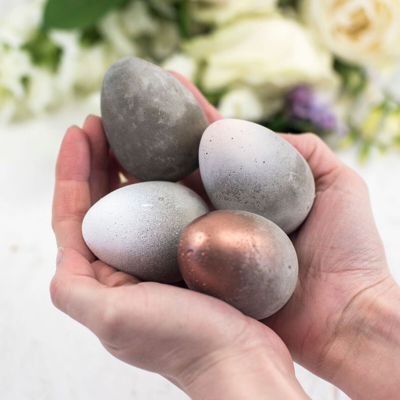 Concrete Easter Eggs Decorative Eggs Alternative Easter Etsy UK