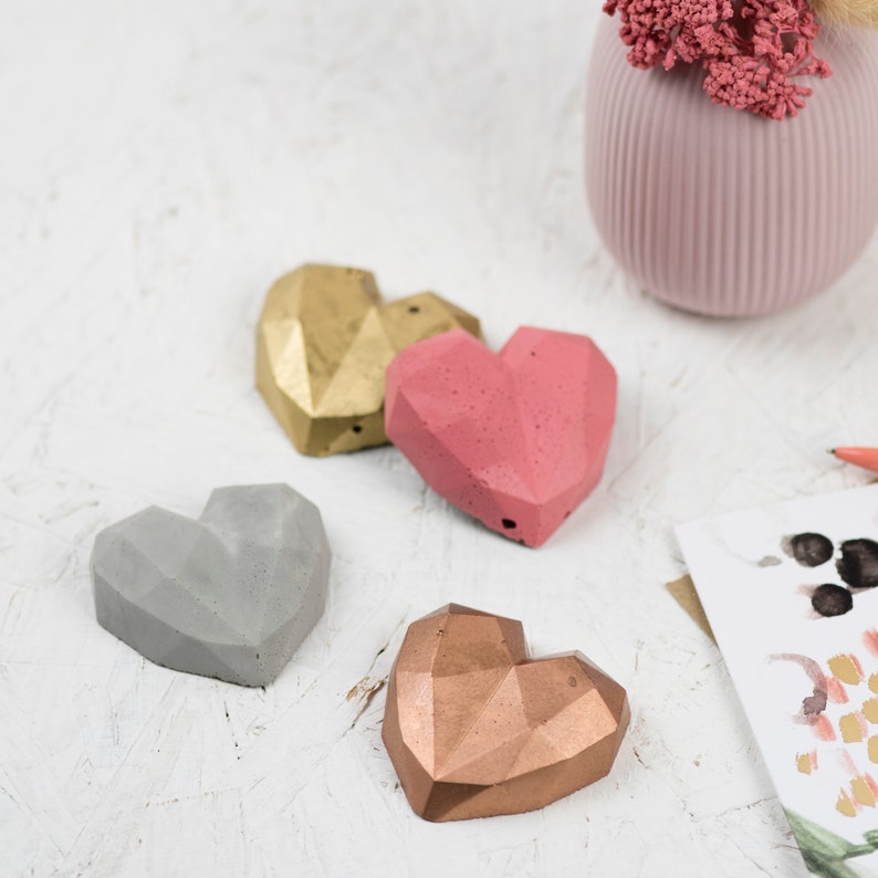 Copper Love Heart Anniversary Gift Copper Concrete Heart Etsy UK