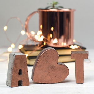 Small Copper Letter set - Couple Gift - 7th wedding anniversary - Copper Anniversary For Men - 7th Wedding - Bronze letters -