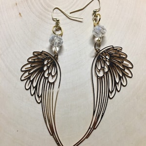 Gold Colored Fairy Wing Earrings / Gold / Fairy / Magical / Whimsy / Whimsical / Beaded
