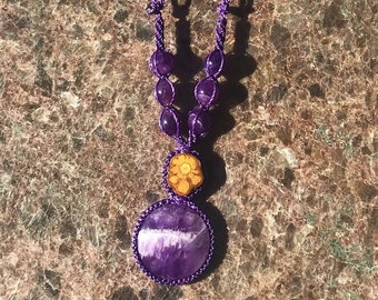Ayahuasca Crystal Necklace, Amethyst Necklace, Ayahuasca Crystal, Gemstone Ayahuasca, Wrapped Crystal, Wrapped Crystal Jewelry, Twin Flame,
