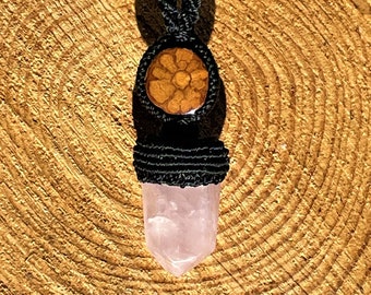 Light Rose Quartz, Rose Quartz Jewelry, Ayahuasca Jewelry, Handmade Crystal Jewelry, Ceremony Necklace, Crystal Jewelry, Love, Tigers Eye,